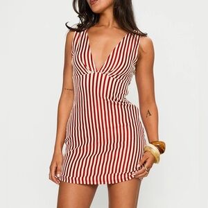 Princess Polly Striped V-Neck Dress
